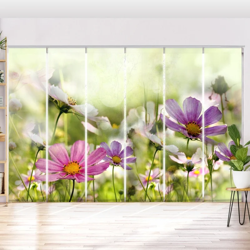 Schiebegardine Motiv "Blumen Bluehen auf Wiese"