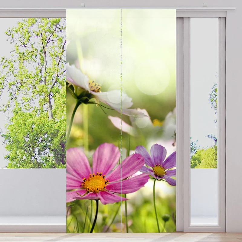 Schiebegardine Motiv "Blumen Bluehen auf Wiese"