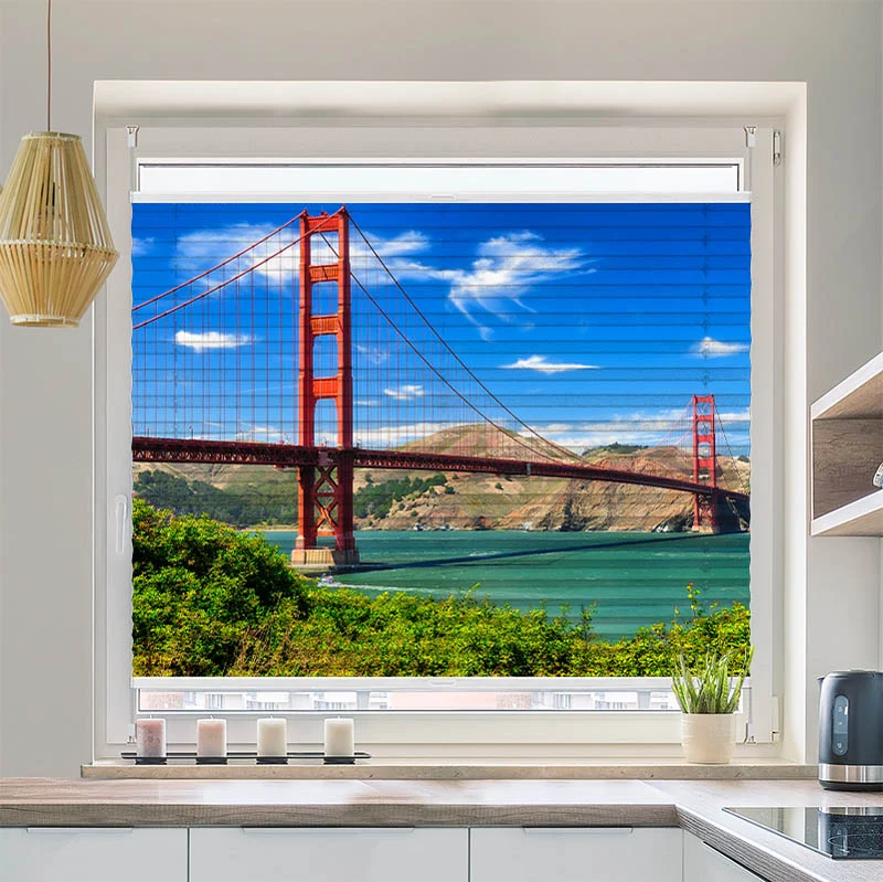 Wabenplissee Motiv "Golden Gate Bridge"