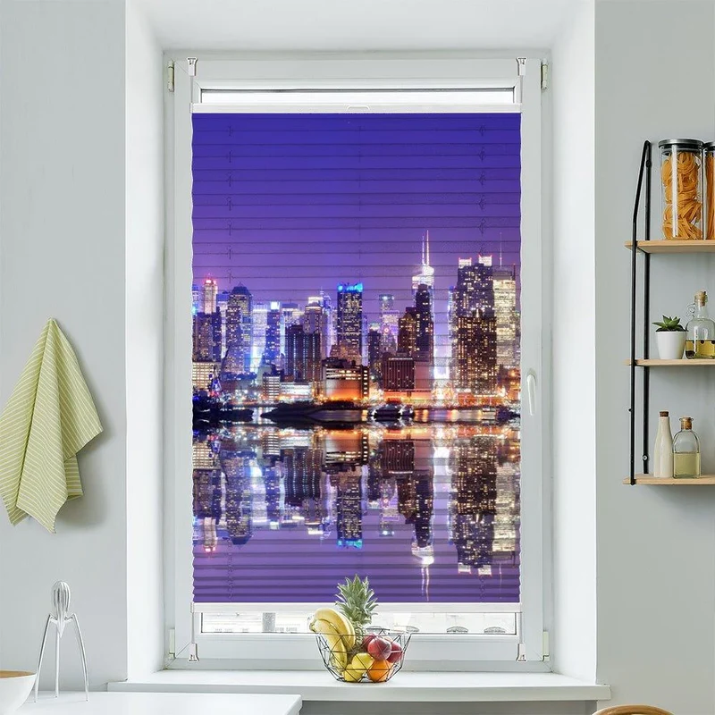 Wabenplissee Motiv "Skyline Manhatten Nacht"