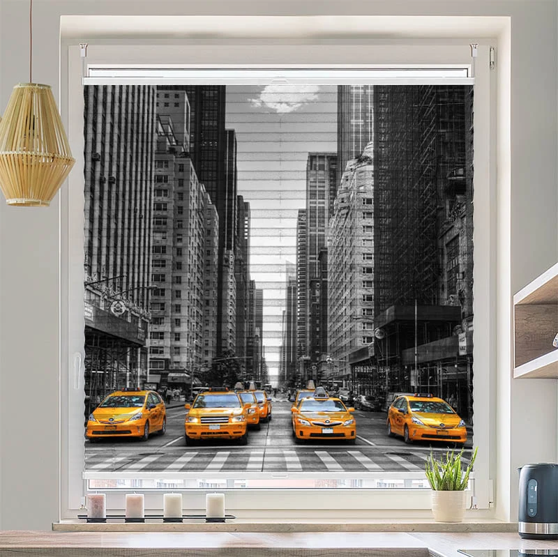 Wabenplissee Motiv "New York Taxi"
