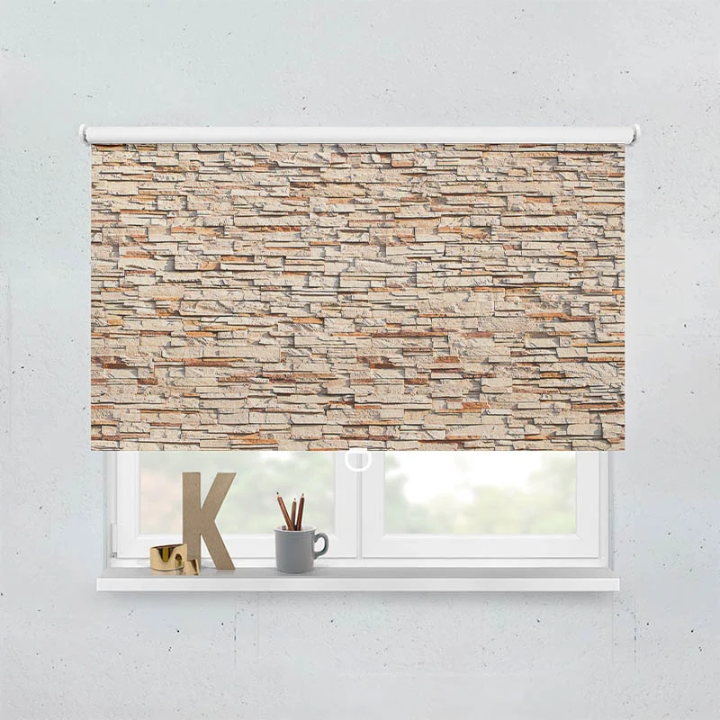 Springrollo Motiv "Moderne Steinmauer"