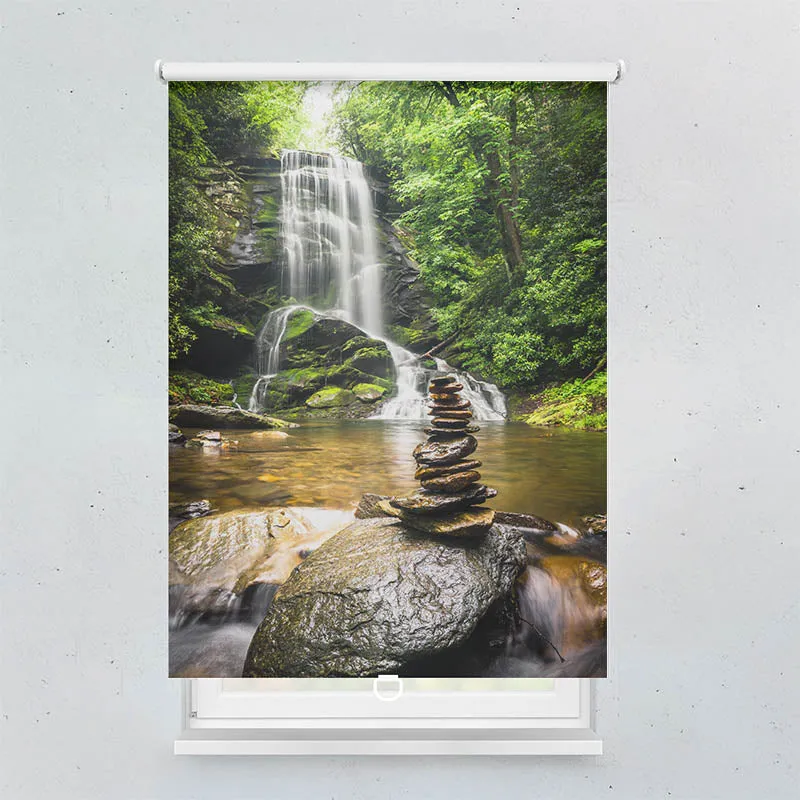 Springrollo Motiv "Wasserfall Zen Stones"