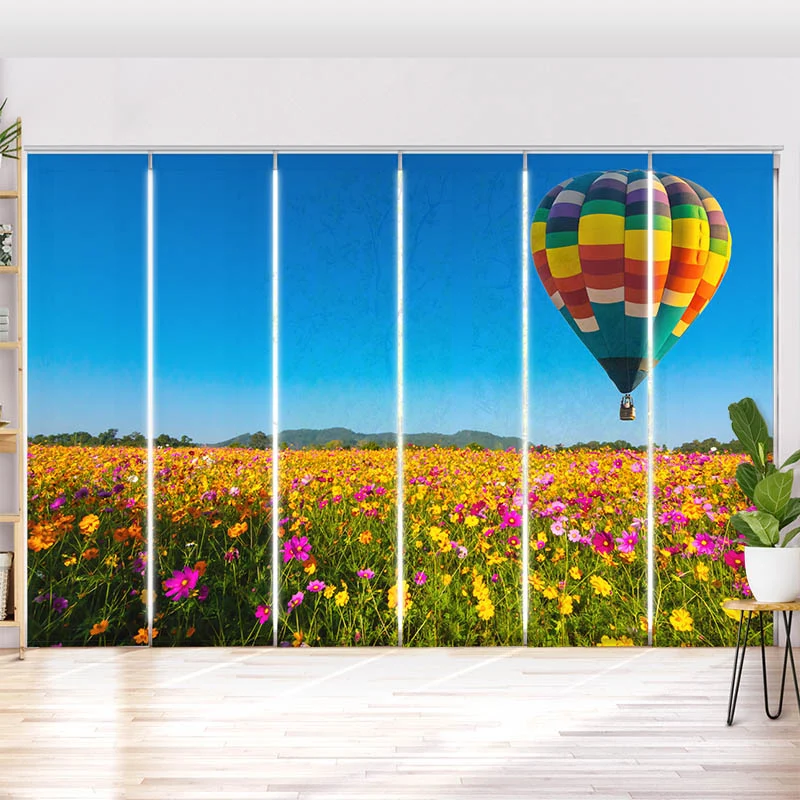 Schiebegardine Motiv "Blumenwiese Ballon"