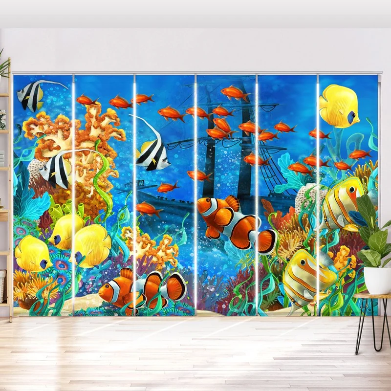 Schiebegardine Motiv "Fische Kindermotiv"