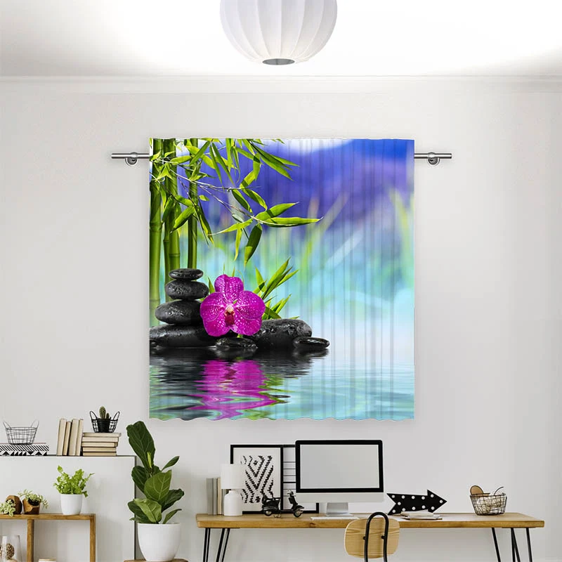 Vorhang Motiv "Spa Orchidee Steine"