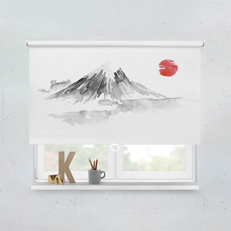 Springrollo Motiv "Fujiyama Zeichnung Asiatisch"