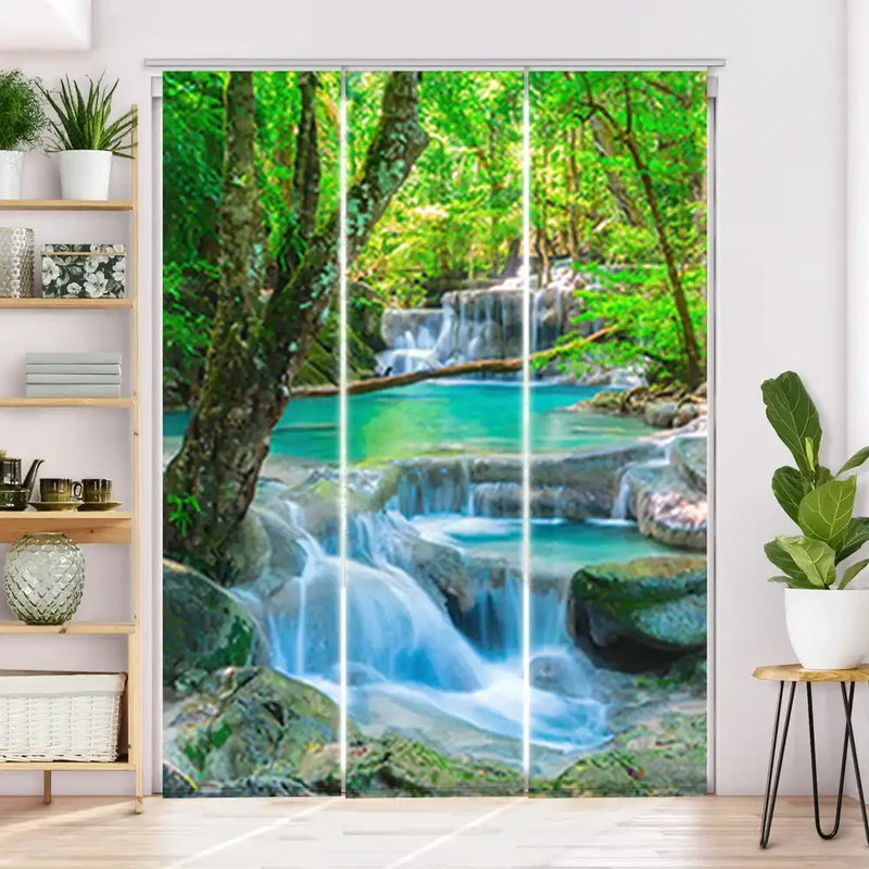 Schiebegardine Motiv "Wasserfall im Wald in Thailand"