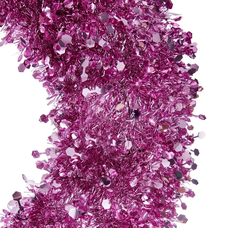 PINK TINSEL Kranz Lametta