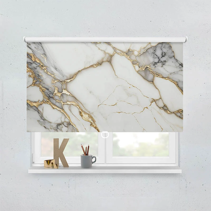 Springrollo Motiv "Gold Weiss Marmoriert"