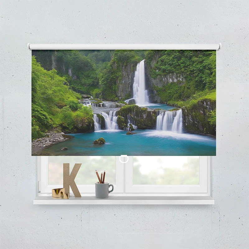 Springrollo Motiv "Wasserfall im Wald"