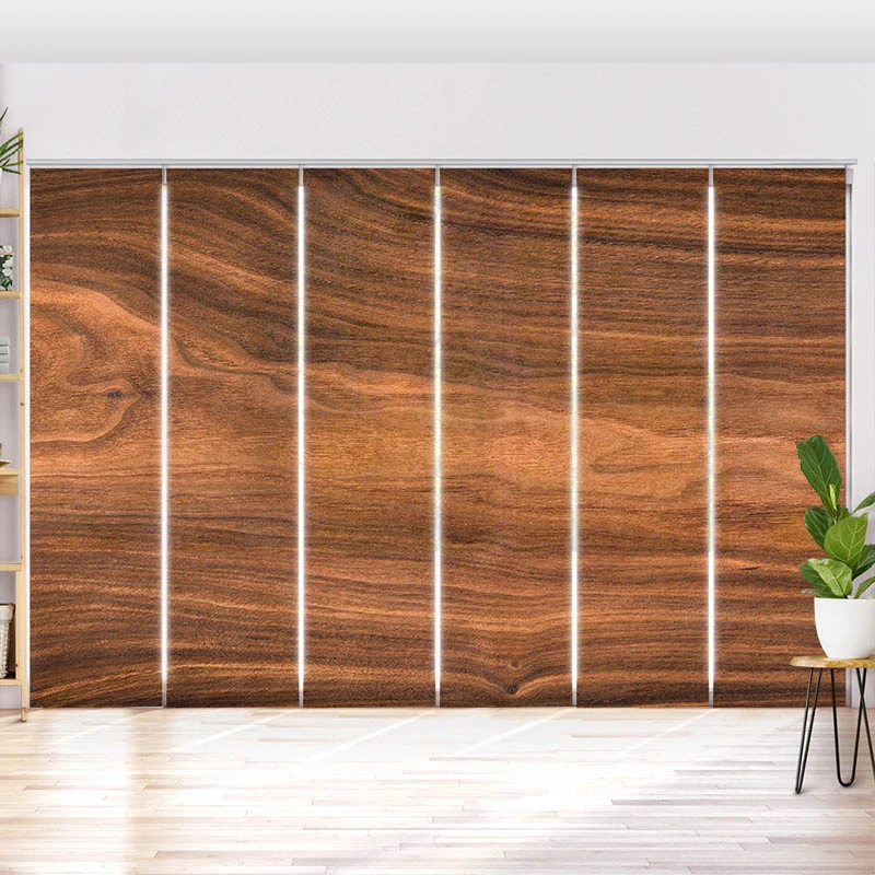 Schiebegardine Motiv "Walnuss Holzplanke"