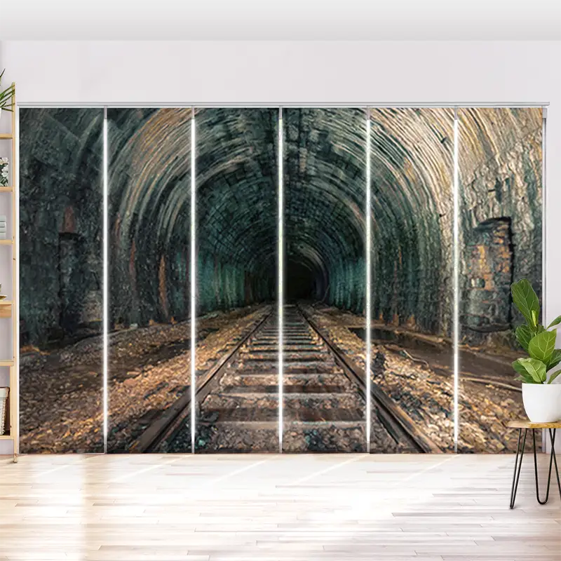 Schiebegardine Motiv "Alter Eisenbahn Tunnel"
