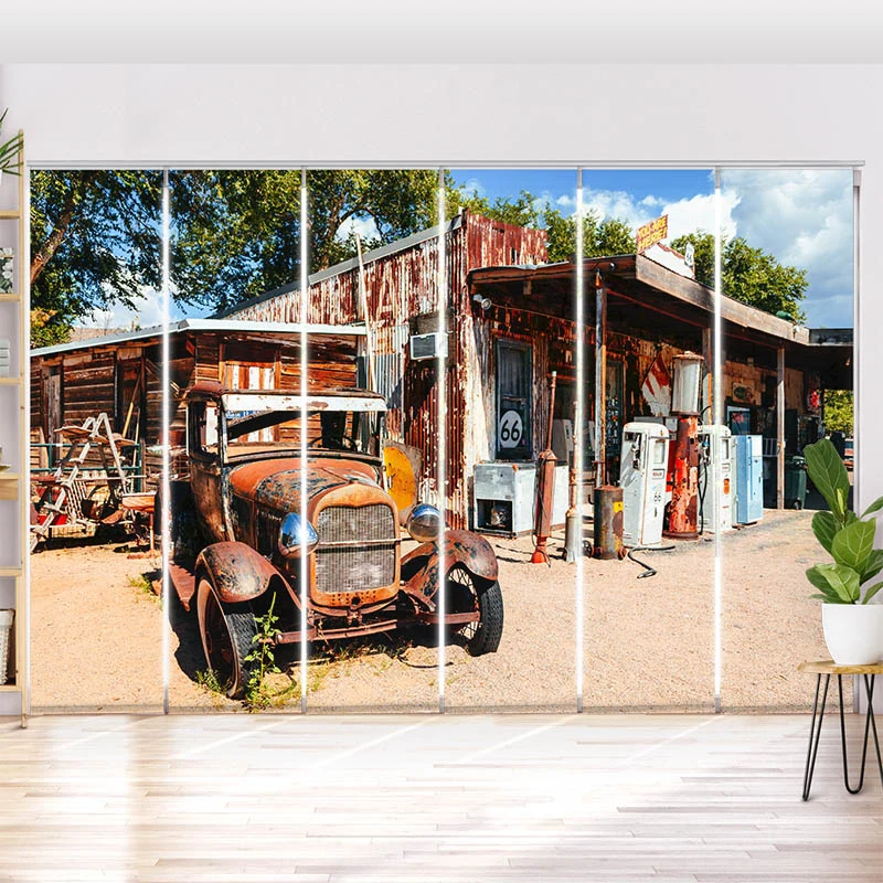 Schiebegardine Motiv "Verlassene Tankstelle an der Route 66"