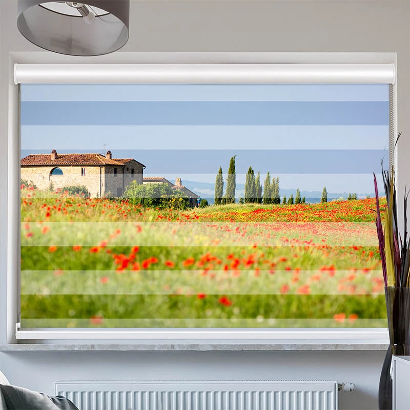 Doppelrollo mit Kassette "Toskana Landschaft"
