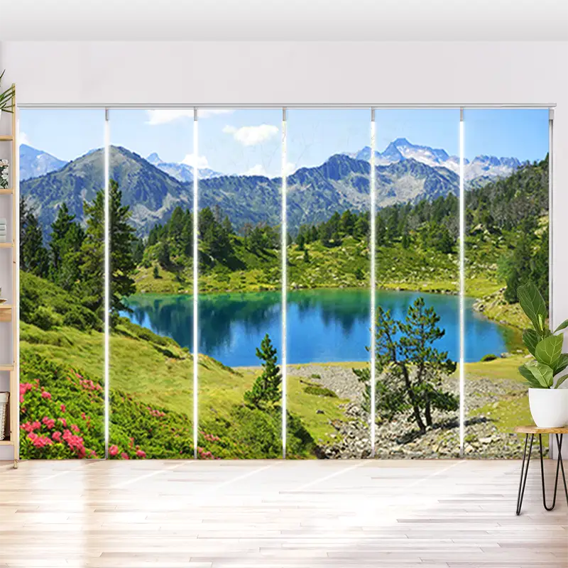 Schiebegardine Motiv "Berglandschaft mit See"