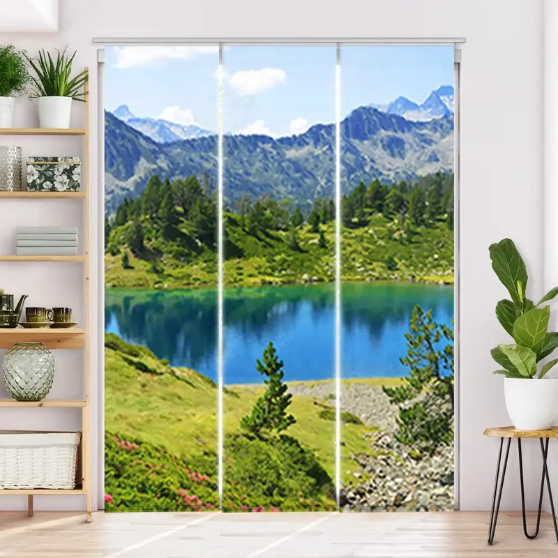 Schiebegardine Motiv "Berglandschaft mit See"