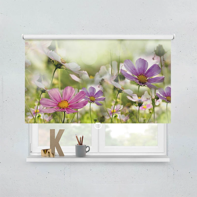 Springrollo Motiv "Blumen Bluehen auf Wiese"