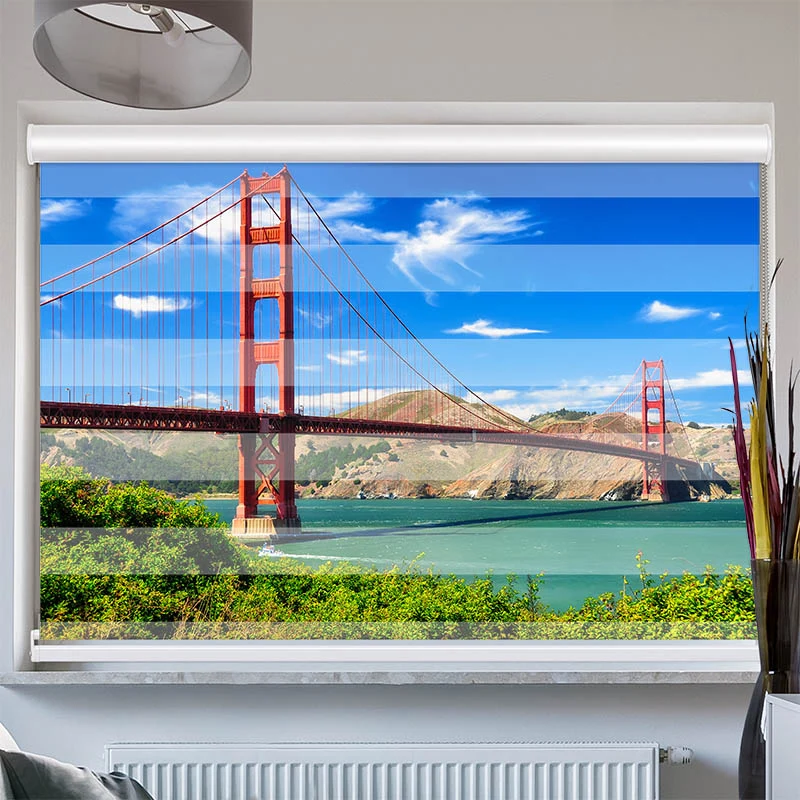 Doppelrollo mit Kassette "Golden Gate Bridge"