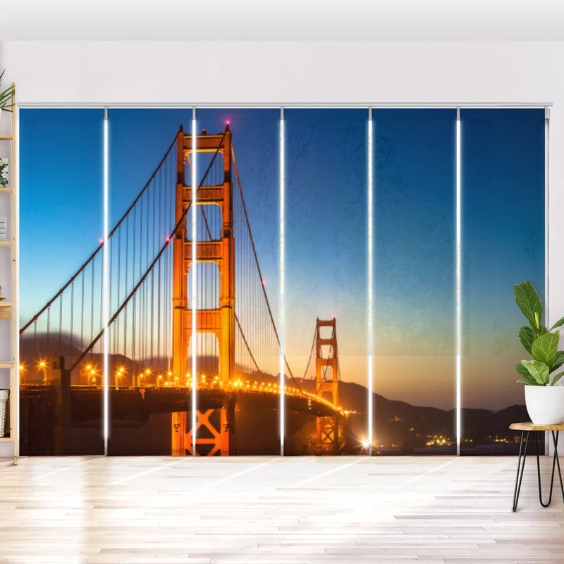 Schiebegardine Motiv "Golden Gate Bridge Nacht"