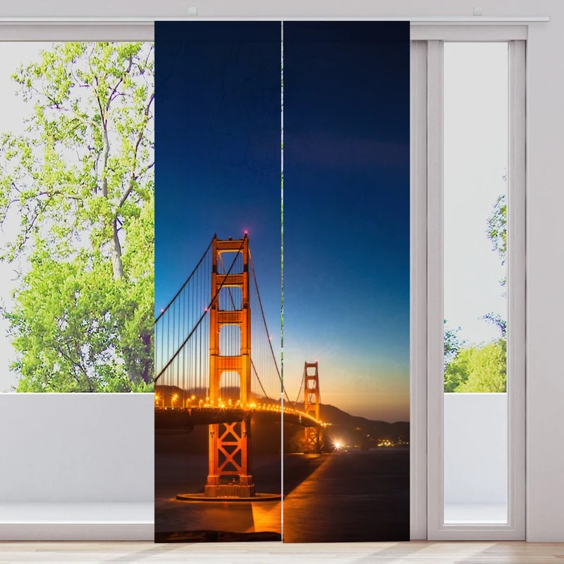 Schiebegardine Motiv "Golden Gate Bridge Nacht"