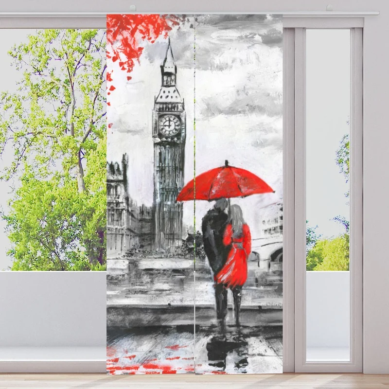 Schiebegardine Motiv "London Big Ben Gemaelde"