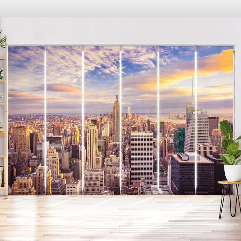 Schiebegardine Motiv "Sunset New York City Skyline"