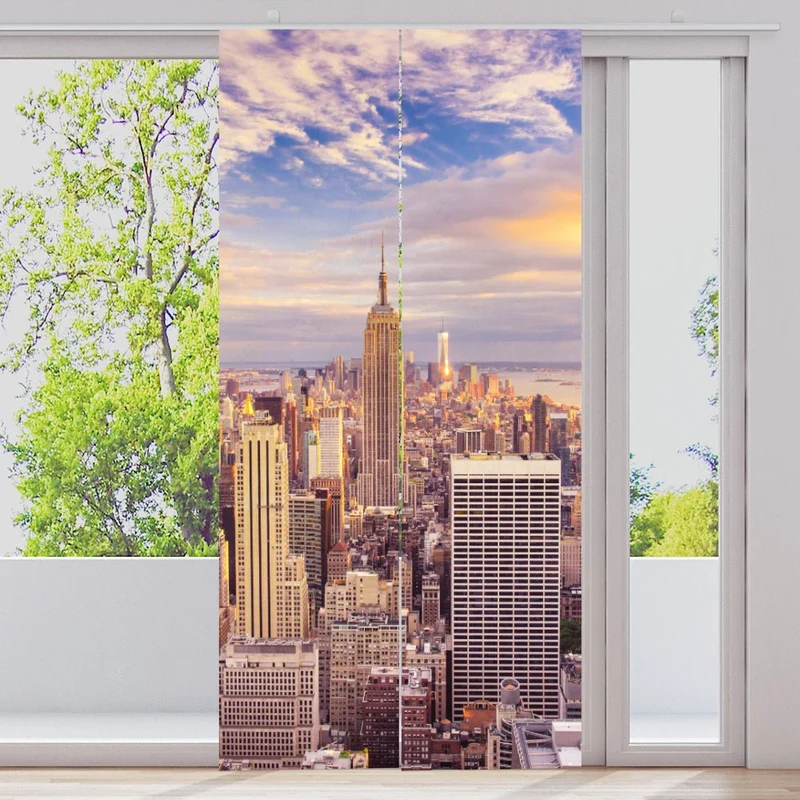 Schiebegardine Motiv "Sunset New York City Skyline"