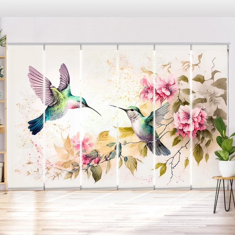 Schiebegardine Motiv "Kolibri Gemalt"