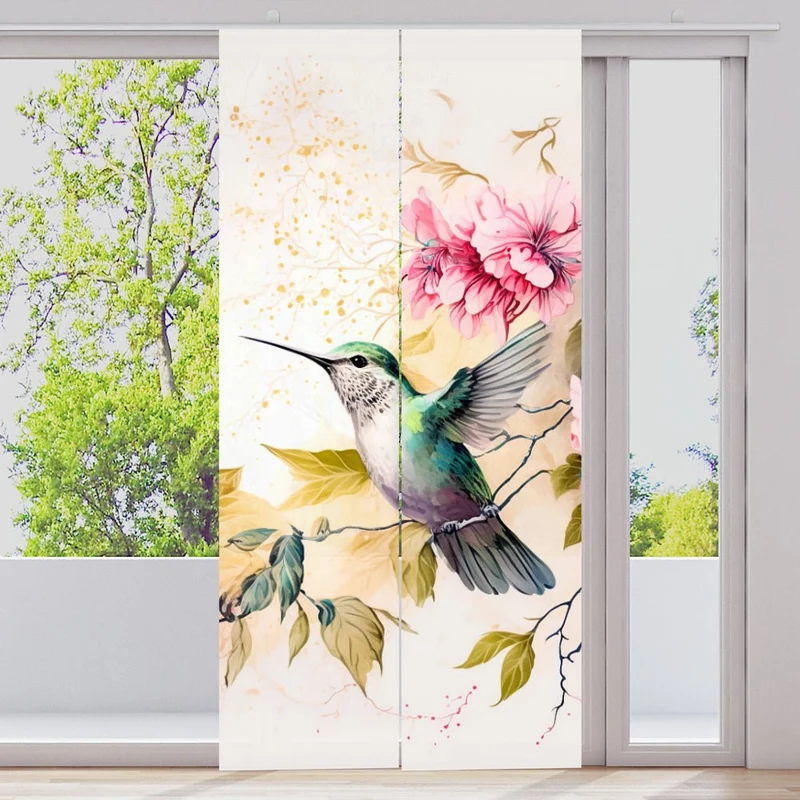 Schiebegardine Motiv "Kolibri Gemalt"