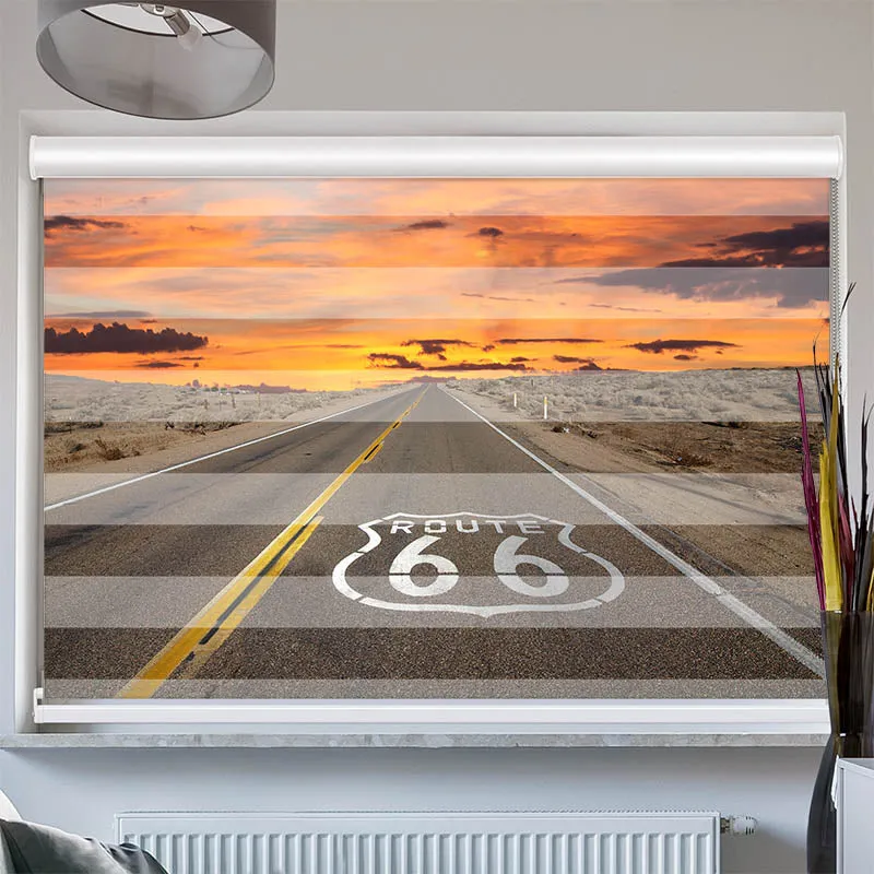 Doppelrollo mit Kassette "Route 66"