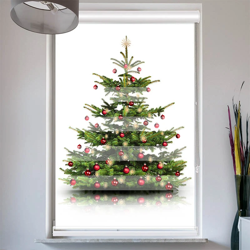Doppelrollo mit Kassette "Weihnachtsbaum"