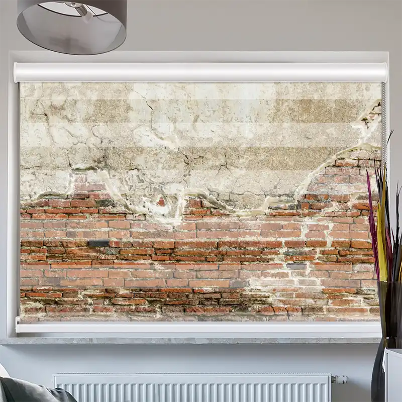 Doppelrollo mit Kassette "Alte Steinmauer mit Putz"