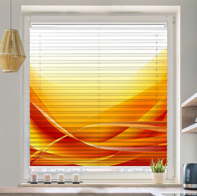 Plissee Motiv "Abstrakte Wellen Orange"