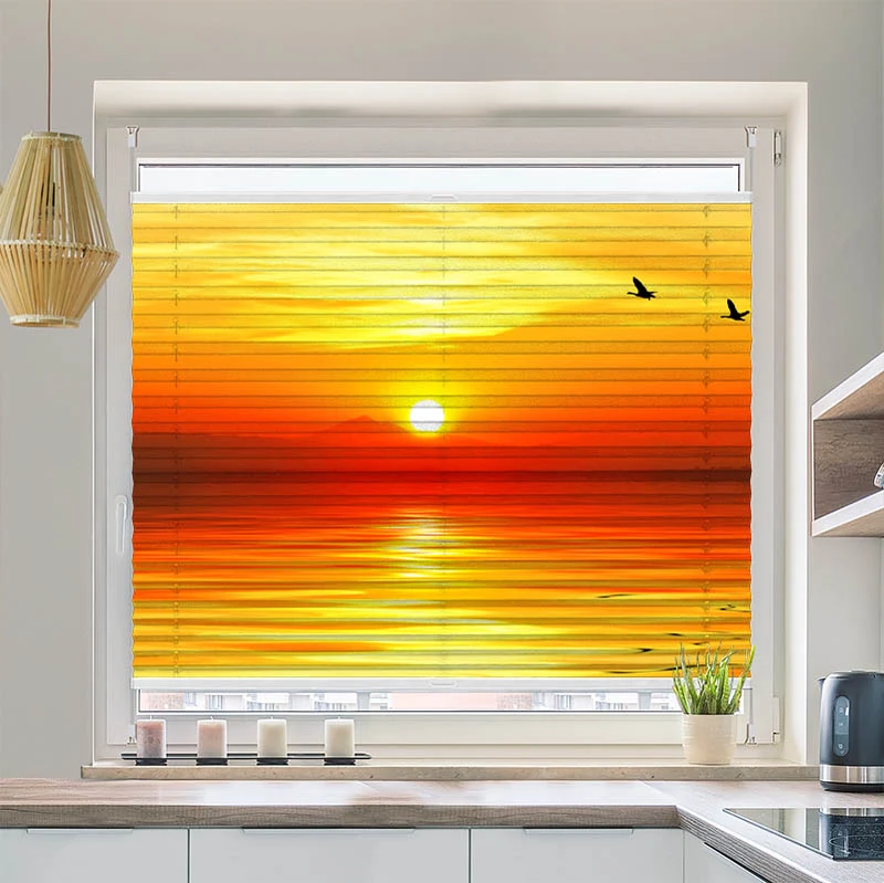 Plissee Motiv "Sonnenuntergang Meer"