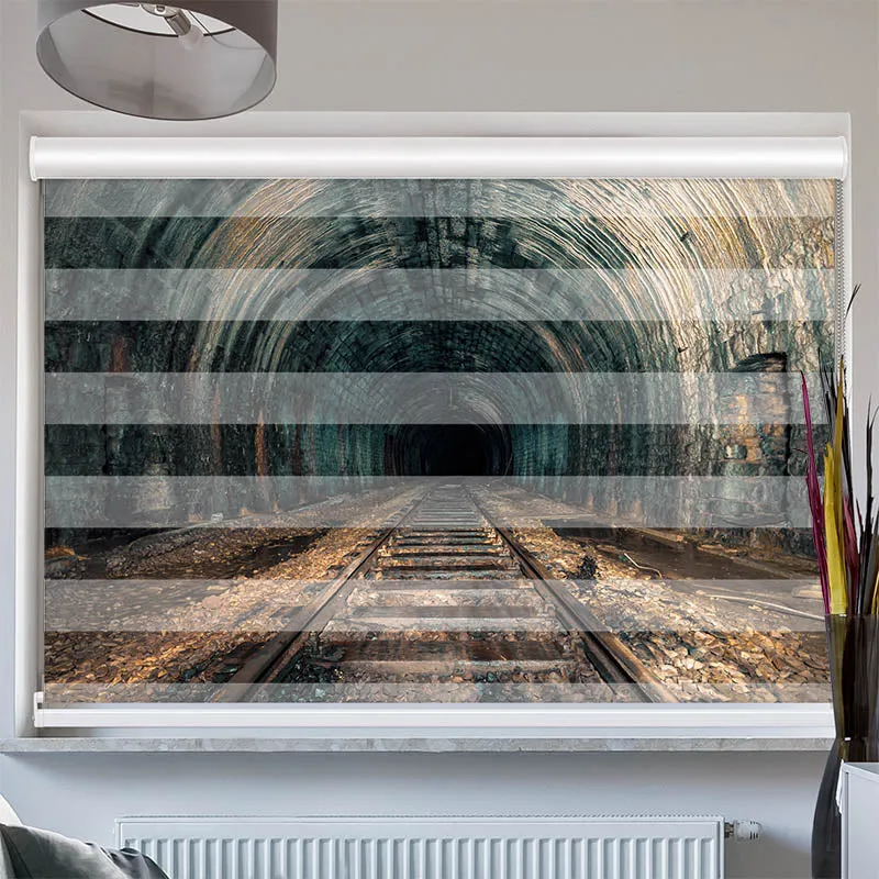 Doppelrollo mit Kassette "Alter Eisenbahn Tunnel"