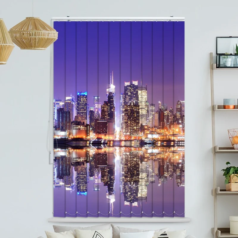 Lamellenvorhang Motiv "Skyline Manhatten Nacht"