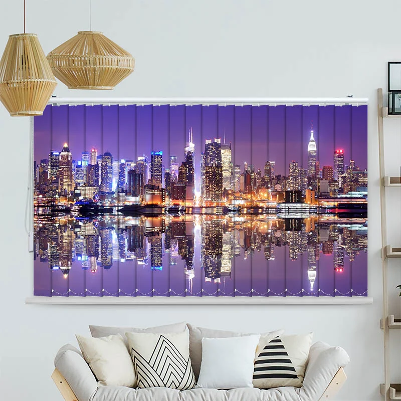 Lamellenvorhang Motiv "Skyline Manhatten Nacht"