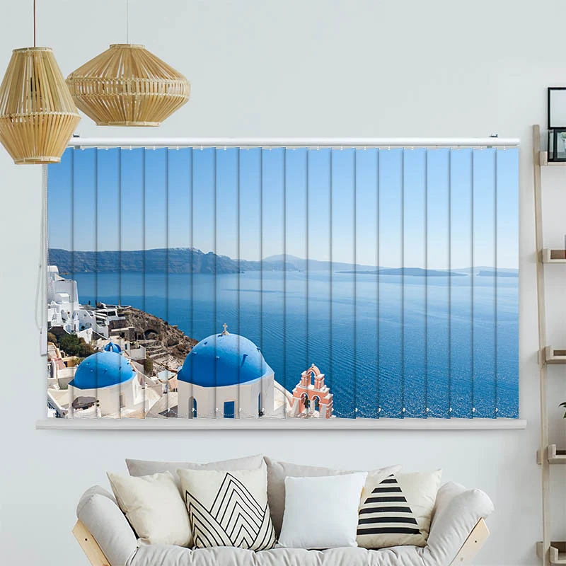Lamellenvorhang Motiv "Kirche Santorini"
