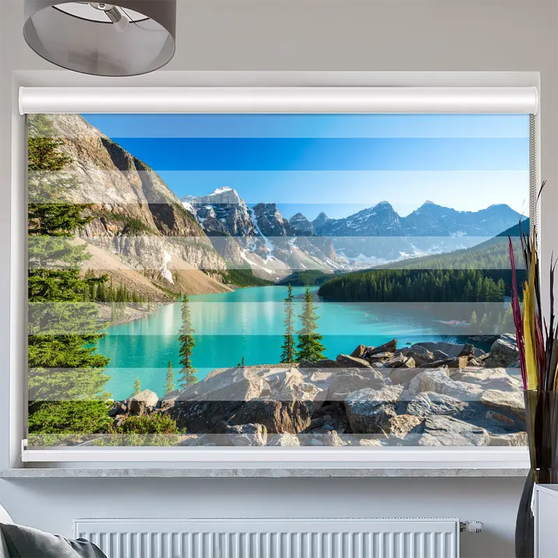 Doppelrollo mit Kassette "Rocky Mountains Canada"