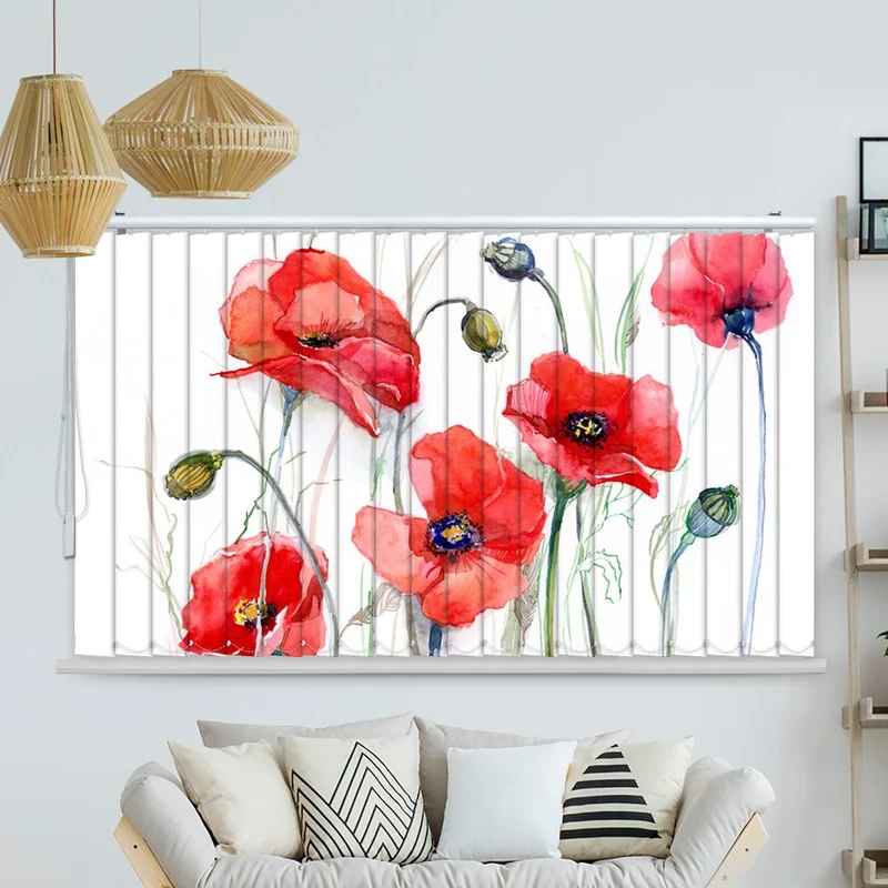 Lamellenvorhang Motiv "Mohnblumen Gemaelde"