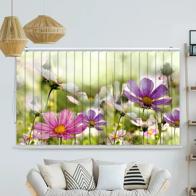 Lamellenvorhang Motiv "Blumen Bluehen auf Wiese"