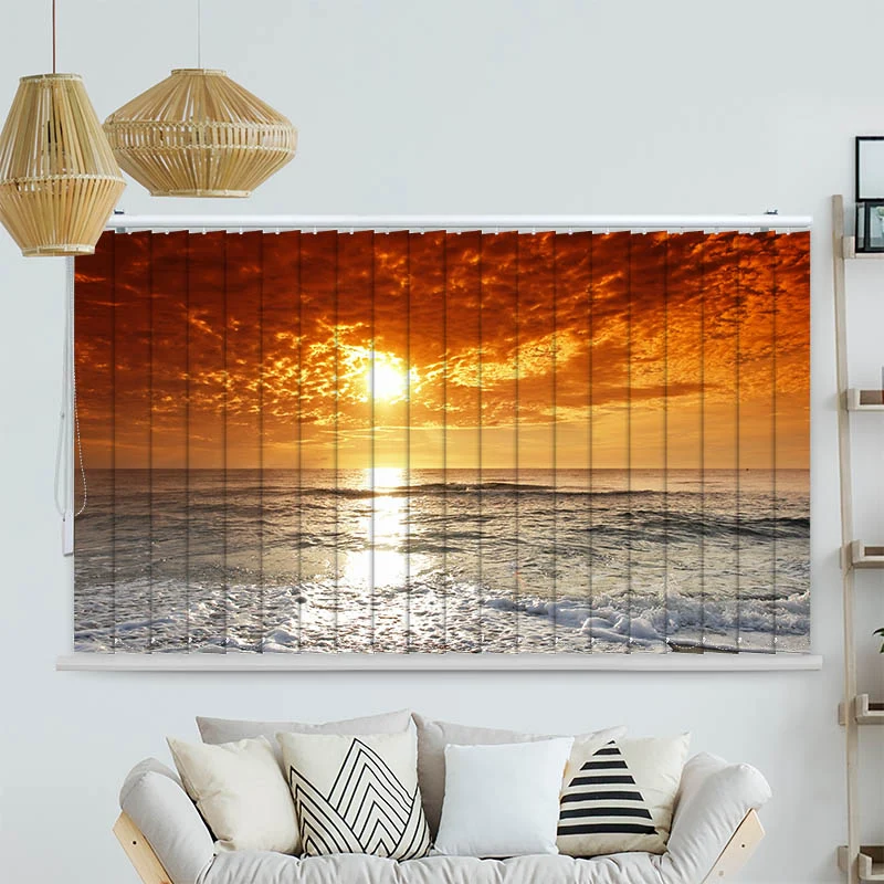 Lamellenvorhang Motiv "Meer Sonnenuntergang"
