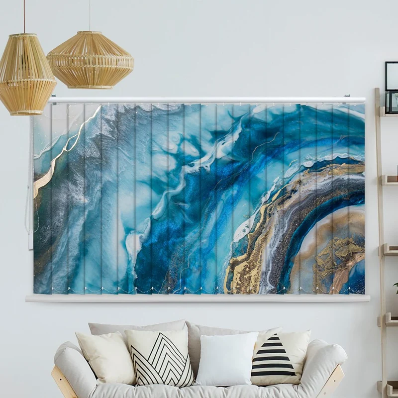 Lamellenvorhang Motiv "Gemaelde Blau Oel"