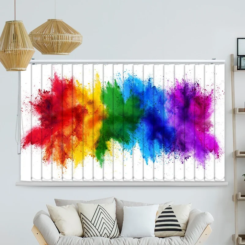 Lamellenvorhang Motiv "Regenbogen Farbexplosion"