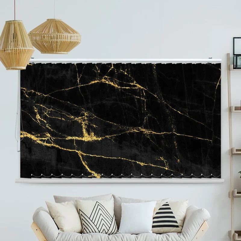 Lamellenvorhang Motiv "Schwarz Goldener Hintergrund"