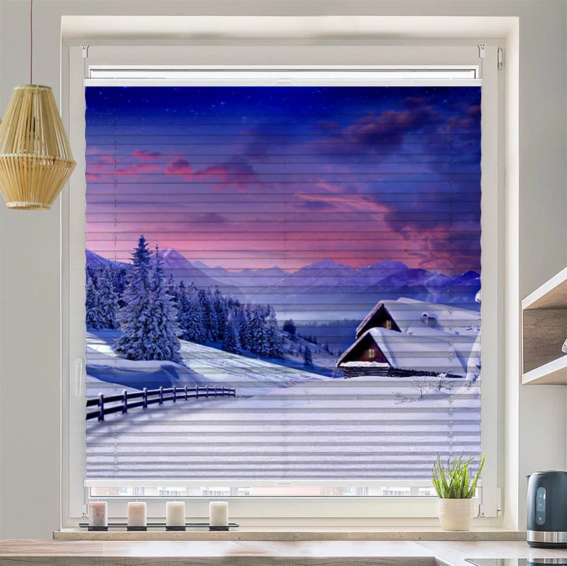 Plissee Motiv "Winterlandschaft"