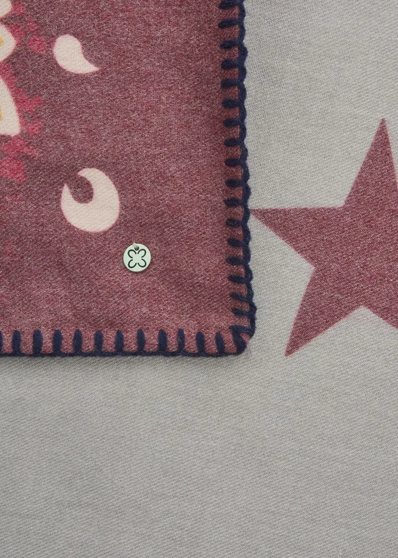 Kaschmirweiches Dreieckstuch mit Paisley-Muster und Stern-Motiven