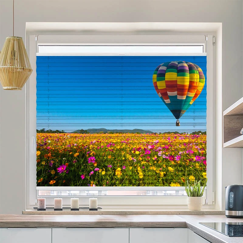 Plissee Motiv "Blumenwiese Ballon"