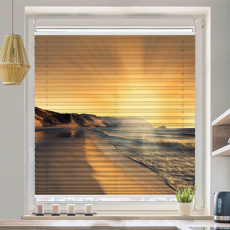 Plissee Motiv "Sonnenuntergang Strand"